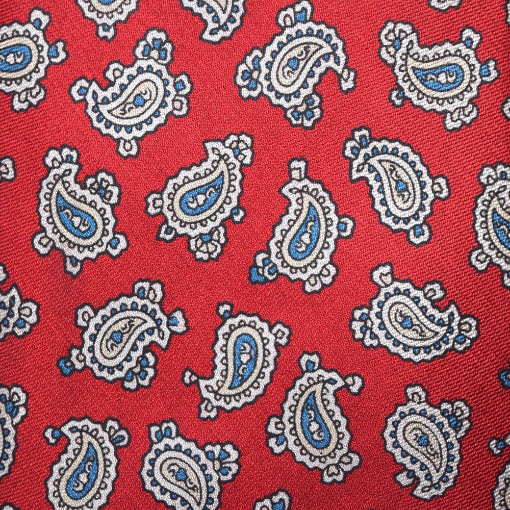 Vintage GANT Red Paisley Woven 100% Silk Preppy Necktie Made In USA 57" x 3.25" - Picture 5 of 9